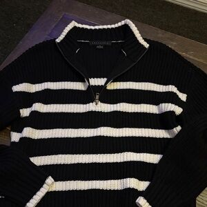 Sanctuary Black and White Striped woman’s  Sweater NWOT